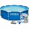Каркасный бассейн INTEX Metal Frame 28202, 305×76 см, с фильтр-насосом 28202NP
