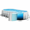 Каркасный бассейн INTEX Prism Frame Oval 26798, 610×305×122 см — насос, лестница, тент, подстилка