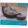 Надувное кресло с пуфиком INTEX 68564, флок, 99×130×76 / 64×28 см