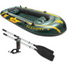 Лодка INTEX Seahawk 4 (68351), 4-местная, 351×145×48 см, вёсла, насос, до 480 кг