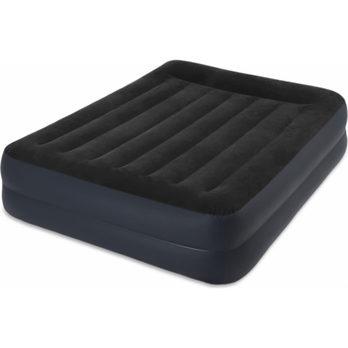 Надувная кровать INTEX Pillow Rest Raised Bed 64124, 152×203×42 см, с подголовником и встроенным насосом 220V